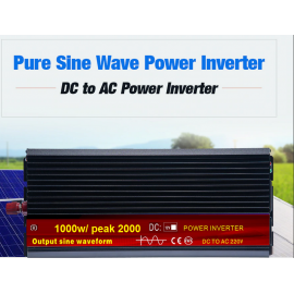 Invertor unda sinosoida pura DC 12v AC 220v Putere 1000W cu ecran LCD